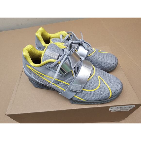 Nike Romaleos 4 Men's Size 8 Weightlifting Shoes Gray/Yellow CD3463